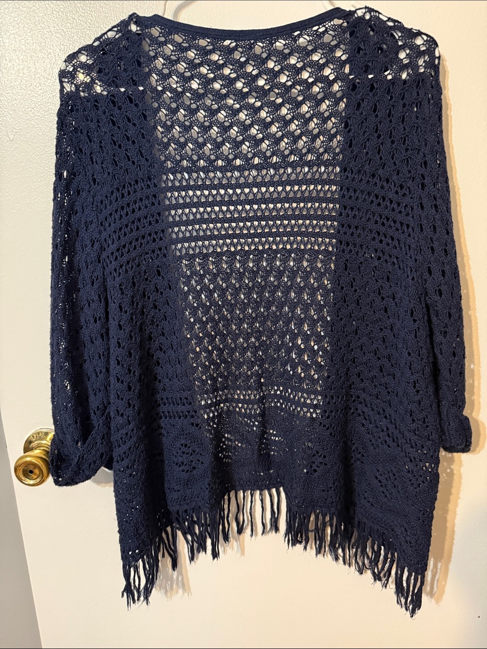 Openfront Navy Crochet Fringe Women's Sweater Cardigan - Picture 2 of 2